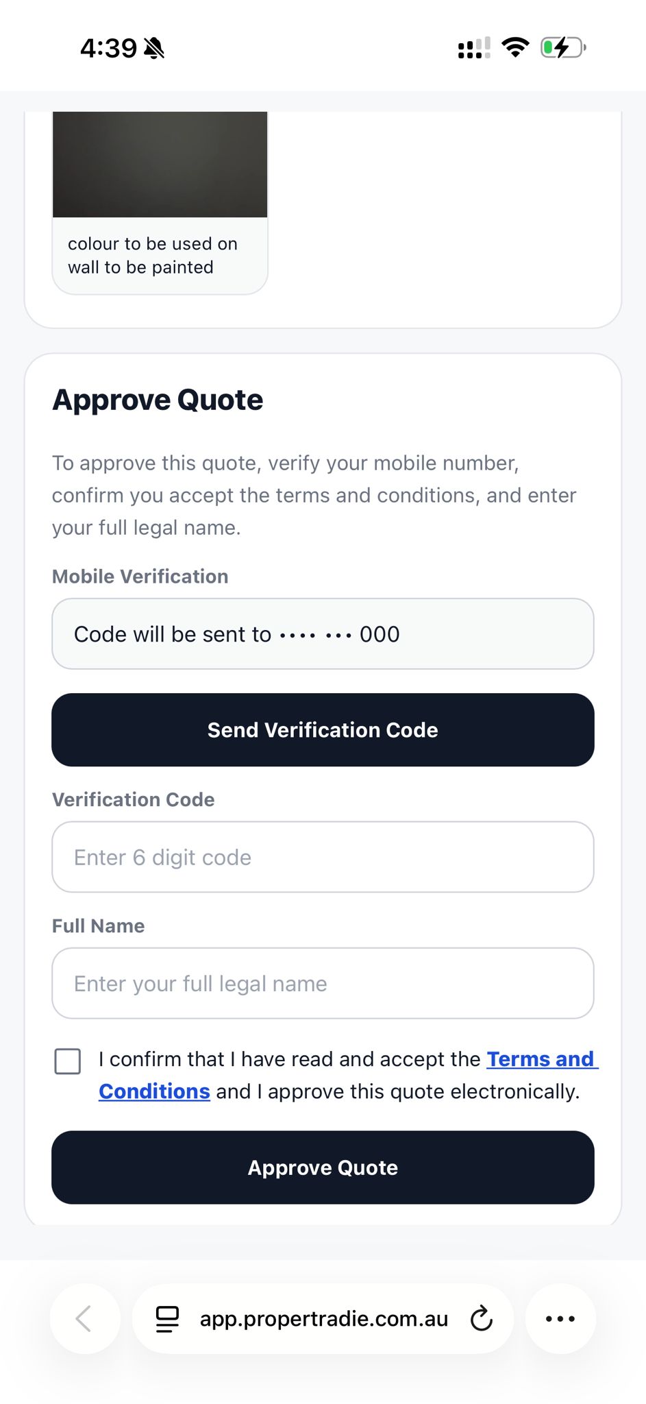 Payment record showing amount paid and balance due